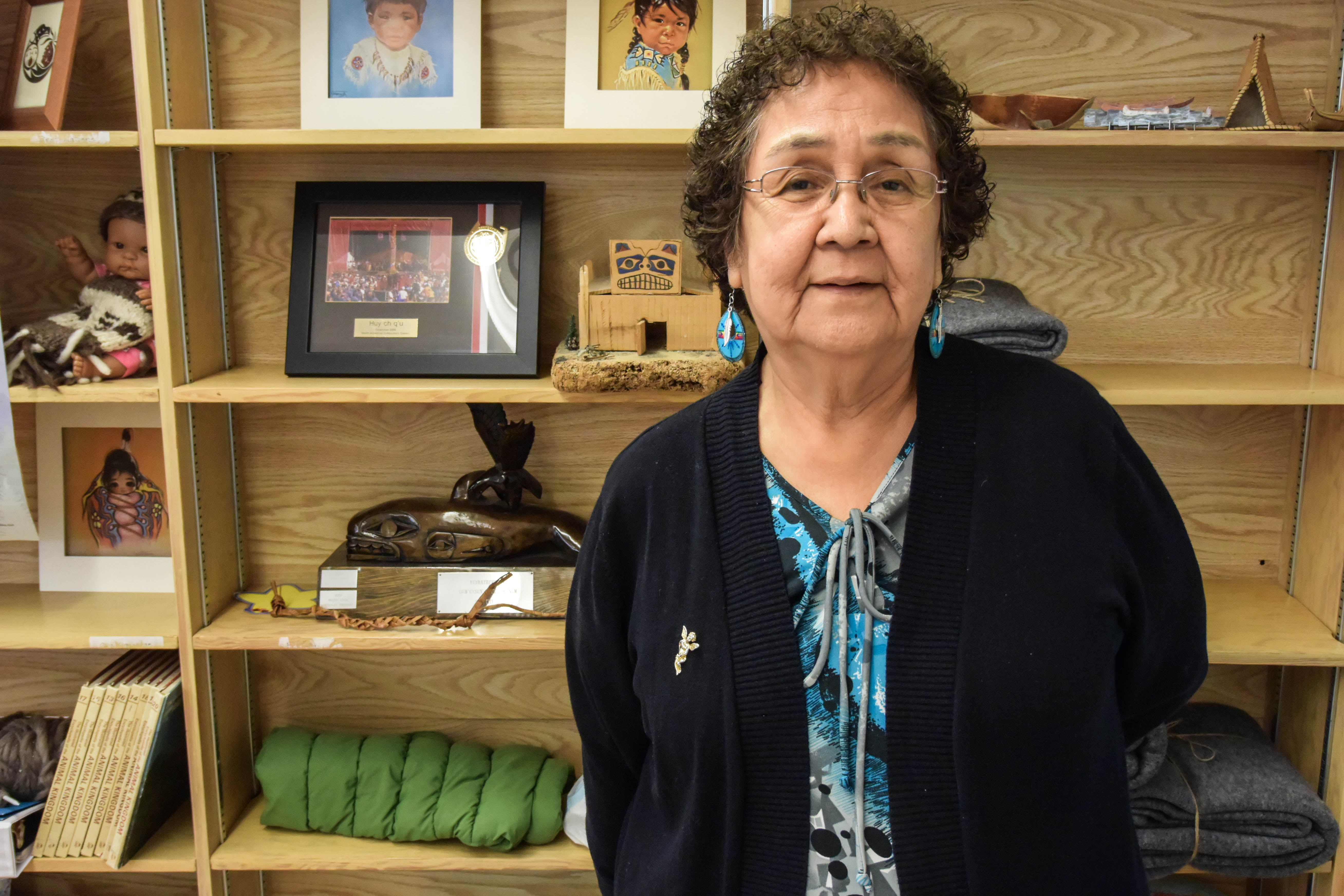 As district elder and knowledge keeper with the Cowichan Valley School District on Vancouver Island, Dolly Sylvester teaches Hul'q'umi'num both to students and community members of all backgrounds. Photo submitted by Cowichan Valley School District.